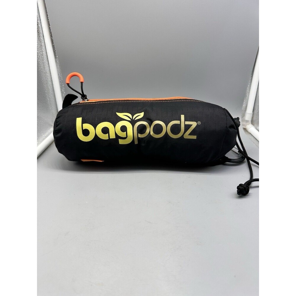 BagPodz 6 Reusable Orange Shopping Bags Ripstop Quick Dry W/ Carabiner Clip
